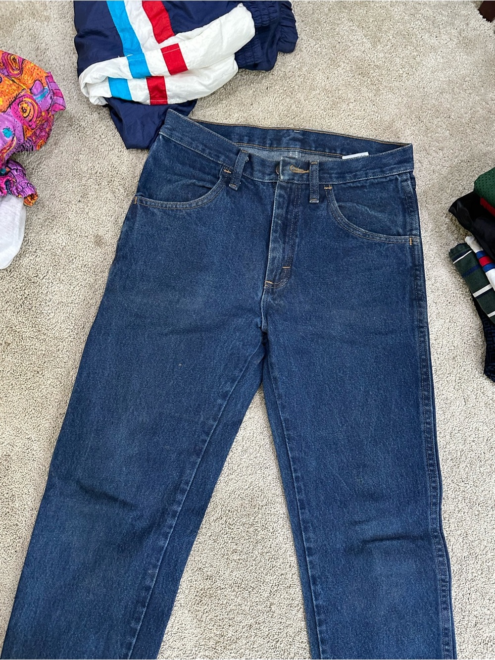 Men's Classic Straight Fit Dark Blue Jeans